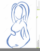 Black And White Pregnant Clipart Image