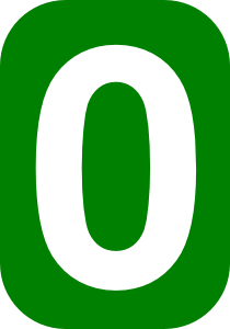 Green Rounded Rectangle With Number 0 Clip Art