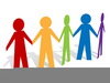 Stick Figures Holding Hands Clipart Image