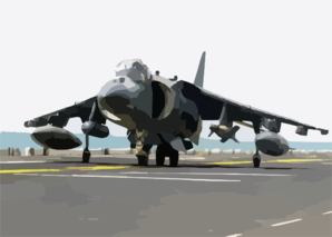 An Av-8 Harrier Taxis To The Ready Position Prior To Launching From The Flight Deck Of The Uss Bataan (lhd 5) In Support Of Operation Iraqi Freedom Clip Art