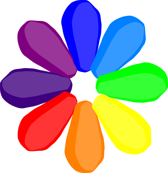 Bright Rainbow Flower Clip Art at Clker.com - vector clip art online