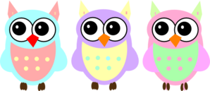 Pastel Baby Owls Clip Art