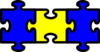 Blue & Gold Puzzle (fit) Clip Art