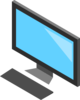 Computer Screen And Keyboard Clip Art