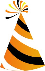 Orange And White Party Hat Clip Art