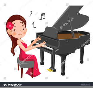Boy Playing Piano Clipart Image
