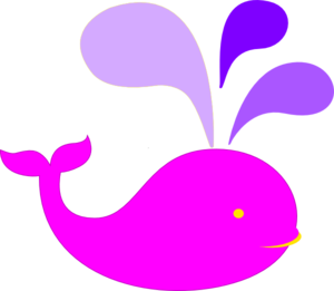 Pink Whale And Purple Water Clip Art