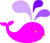 Pink Whale And Purple Water Clip Art