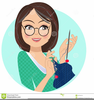 Woman Knitting Clipart Image