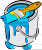 Paint Brush And Bucket Clipart Image