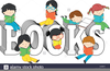 Children And Books Clipart Image