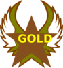  Gold  Star With Wings  Clip Art