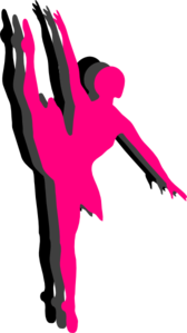 Triple Ballet Dancer Silhouette Clip Art