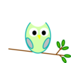 Mint Owl Clip Art