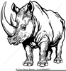 Rhinoceros Clipart Black And White Image