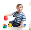 Child Playing Toys Clipart Image