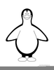 Penguin Black And White Clipart Image