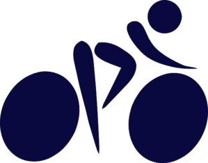 Blue Cyclist Clip Art