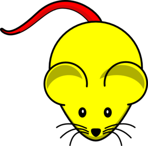 Yellow Mouse Red Tail Clip Art