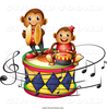 Rabbit Playing Drum Clipart Image