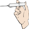 Hand Holding Syringe Clip Art