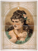 [bust View Of Woman, Wearing Rose In Hair And Green Dress] Image