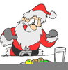 Santa Eating Clipart Image