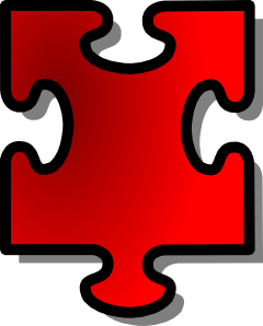 Jigsaw Red 10 Clip Art