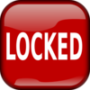 Red Locked Square Button Clip Art