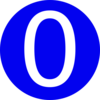 Blue, Rounded,with Number 0 Clip Art