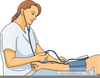 Nurse Taking Blood Pressure Clipart Image