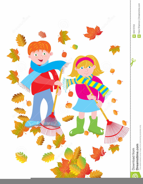 Kids Raking Leaves Clipart | Free Images at Clker.com - vector clip art