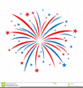 American Flag And Fireworks Clipart Image