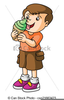 Boy Eating Ice Cream Clipart Image