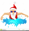 Santa Swimming Clipart Image