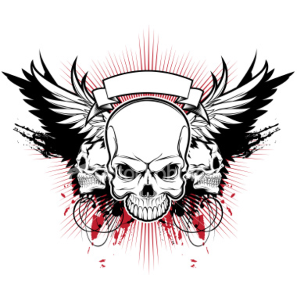Ist Three Skull Wings Free Images at Clker com vector 