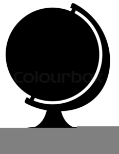 World Globe Black And White Clipart Image