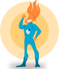 Kablam Super Hero Flame Clip Art