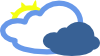 Heavy Clouds And Sun Weather Symbol Clip Art