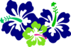 Hibiscus Green Blue Clip Art