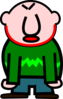 Angry Bald Man With Red Mark On Neck Clip Art