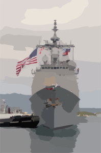 Assisted By A Harbor Tug, Uss Chosin (cg 65) Inches Her Last Few Feet Back Home Toward Her Berth In Pearl Harbor, Hawaii Clip Art