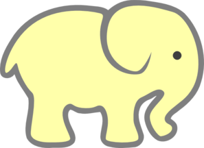 Yellow Baby Elephant Clip Art