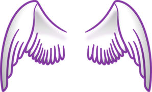 Purple Stroked Wings Clip Art