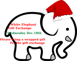 White Elephant With Red Bow Clip Art