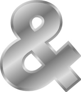 Ampersand Effect Letters Alphabet Silver  Clip Art
