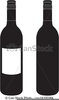 Black White Wine Bottle Clipart Image