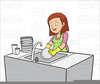 Woman At Sink Clipart Image