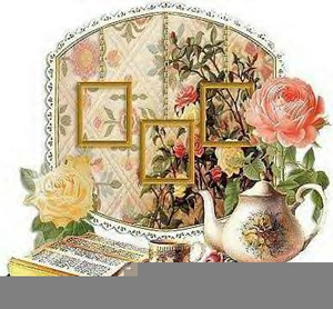 Victorian Christmas Tea Clipart Image