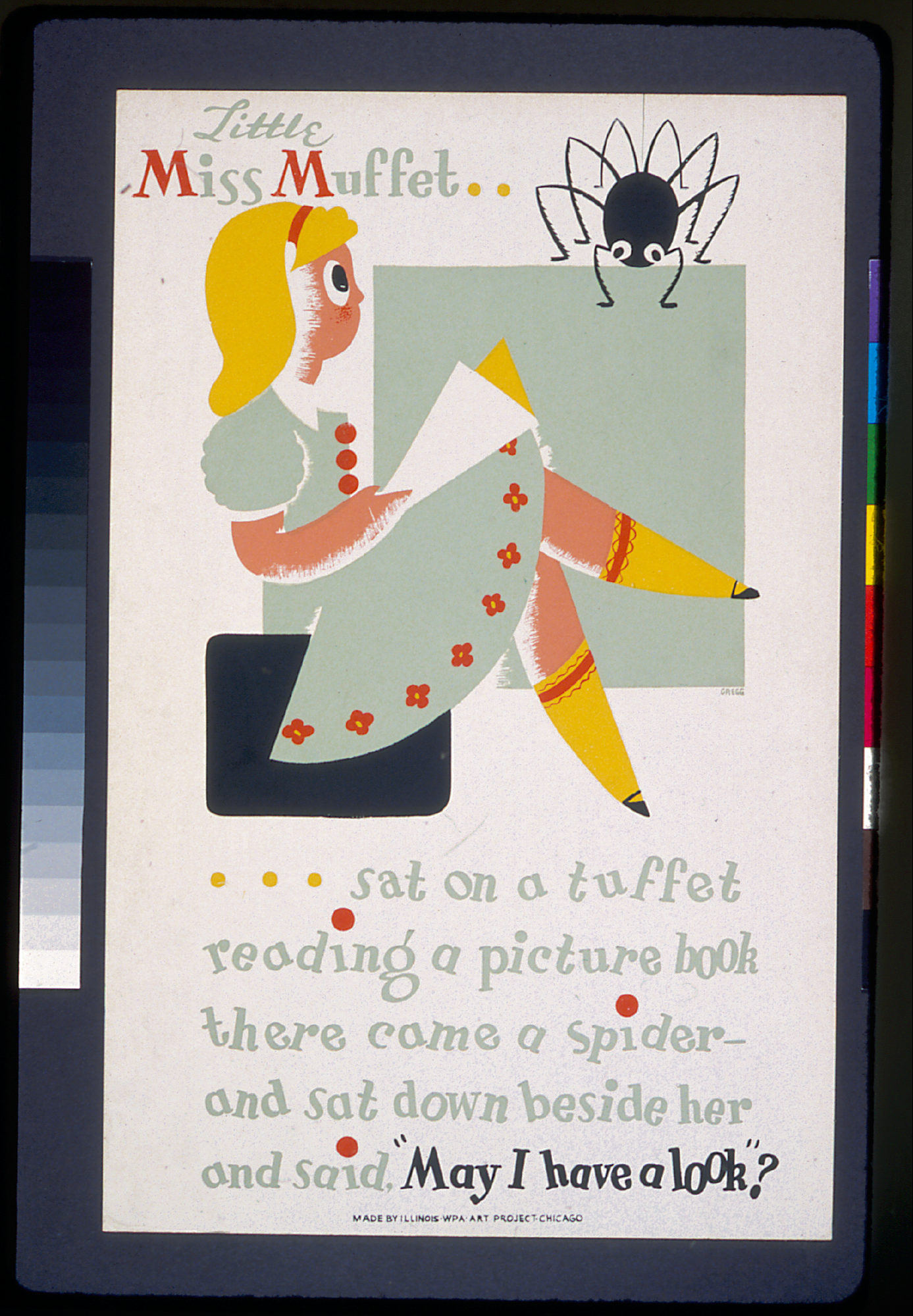 Little Miss Muffet Reading A Picture Book / Gregg. | Free